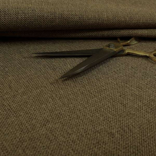 Beaumont Textured Hard Wearing Basket Weave Material Golden Brown Coloured Furnishing Upholstery Fabric