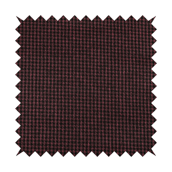 Berwick Houndstooth Pattern Jacquard Flat Weave Burgundy Colour Upholstery Furnishing Fabric CTR-1145