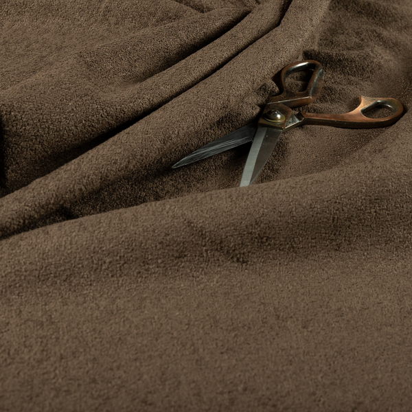 Berlin Boucle Textured Chenille Cedar Brown Colour Upholstery Fabric CTR-1955