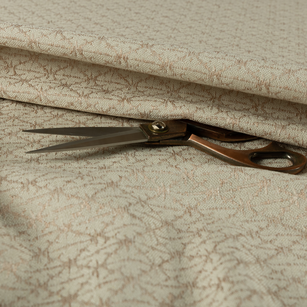 Baraka Geometric Pattern Cream Beige Colour Upholstery Fabric CTR-2489