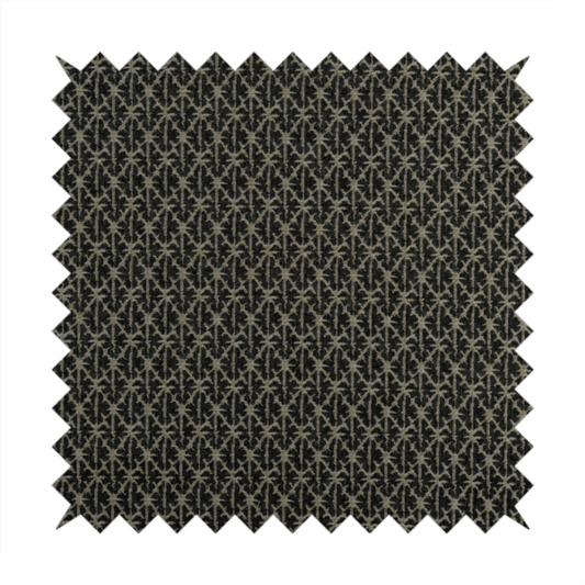 Baraka Geometric Pattern Cream Black Colour Upholstery Fabric CTR-2494